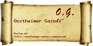 Osztheimer Gazsó névjegykártya